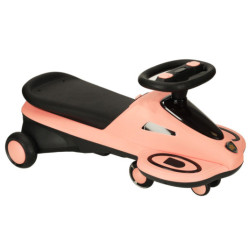 Odrážadlo, svietiace LED kolieska s prehrávaním hudby, ružovo- čierna