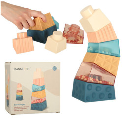 Montessori vzdelávacia pyramídová senzorická veža s loptičkami