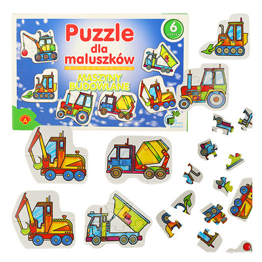 ALEXANDER Puzzle pre batoľatá - stavebné stroje 2+