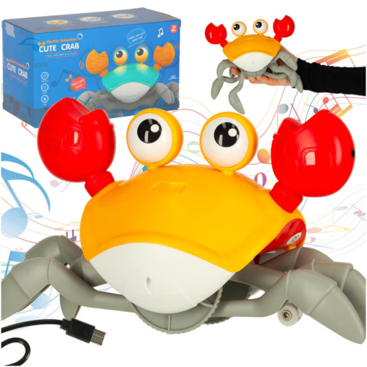 Interaktívny krab so zvukom, žltý