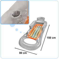 BESTWAY 43028 Nafukovacie kreslo s matracom sivé