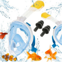 Celá skladacia maska so šnorchlom L/XL modrá