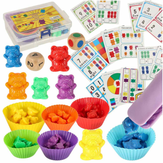 Medvedíky vzdelávacie učenie sa počítať montessori 44el.