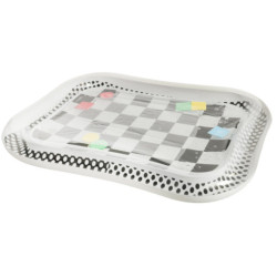 Vodná nafukovacia podložka kontrastná čierna a biela šachovnica 65 cm x 50 cm