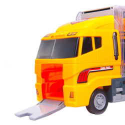 Transporter truck TIR launcher + kovové autá stavebné stroje