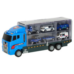 Transportér TIR launcher + kovové autá polície