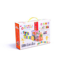 Lokomotíva Vlak Skladačka domino vlak červená