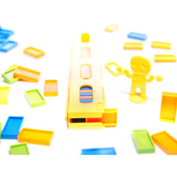 Lokomotíva Vlak Skladačka domino vlak červená