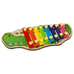 Farebný drevený cimbal pre deti krokodíl