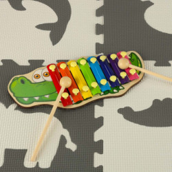 Farebný drevený cimbal pre deti krokodíl