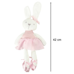 Plyšový maskot králik v ružových šatách 42cm