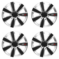 Puklice pre Škoda 16 GTX CARBON silver/black