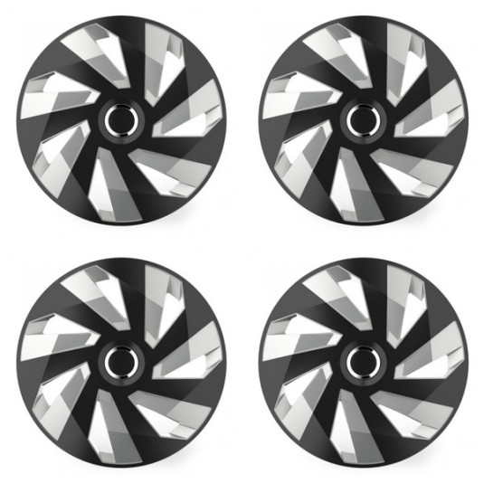 Puklice pre Škoda 15 Vector RC black and silver