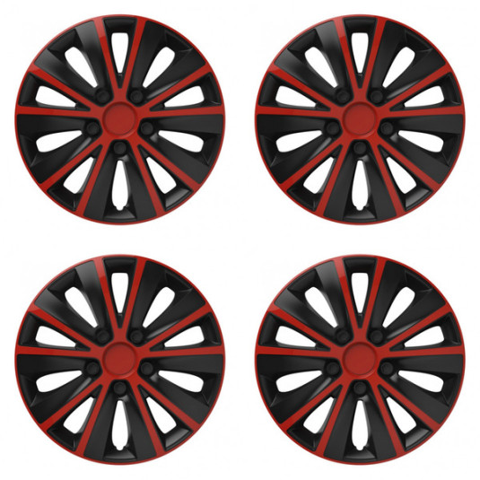 Puklice pre Škoda 14 RAPIDE red and black