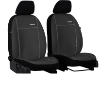 Poťahy pre ŠKODA RAPID (integrované hlavové opierky) II 1+1 (od 2012) Comfort (Alcantara) tmavo šedá (vyp)