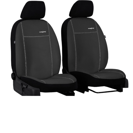 Poťahy pre ŠKODA RAPID (integrované hlavové opierky) II 1+1 (od 2012) Comfort (Alcantara) tmavo šedá (vyp)