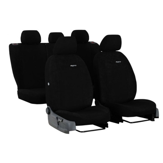 Poťahy pre Škoda FABIA IV (od 2021) Elegance (velour-velour) čierna (vyp)