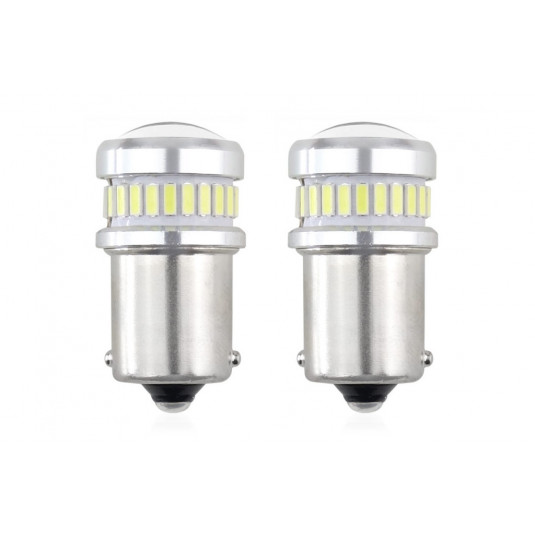 Žiarovky LED CANBUS 3014 24SMD + 3030 6SMD 1156 (R5W, R10W) P21 White 12V/24V (2ks)