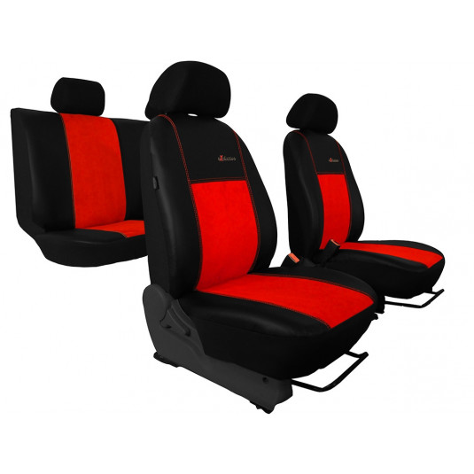 Autopoťahy Exclusive Alcantara tehlovo červeno-čierne (Alcantara-koža)