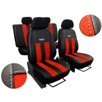 Autopoťahy GT tehlovo červeno-čierne (Alcantara-koža)