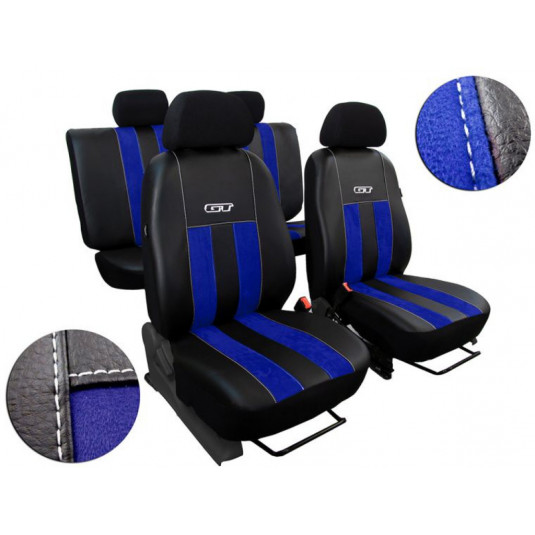 Autopoťahy GT modro-čierne (Alcantara-koža)