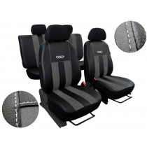 Autopoťahy GT tmavo šedo-čierne (Alcantara-koža)