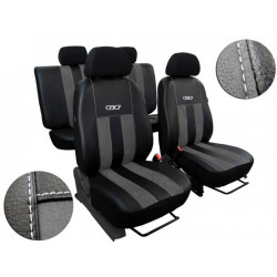 Autopoťahy GT tmavo šedo-čierne (Alcantara-koža)