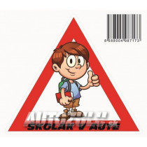 Samolepka Pozor školák v aute /chlapec