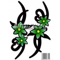 Samolepka kvet zelený 2ks