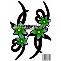 Samolepka kvet zelený 2ks