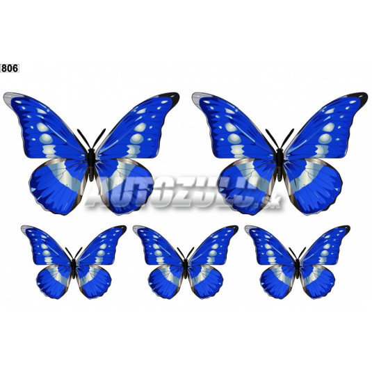 Samolepky set Motýľ modrý 5ks