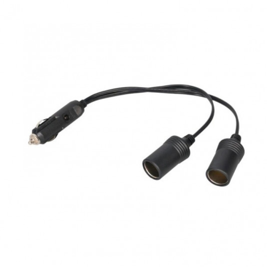 Predlžovací kábel 2-zásuvky 12/24V 25cm