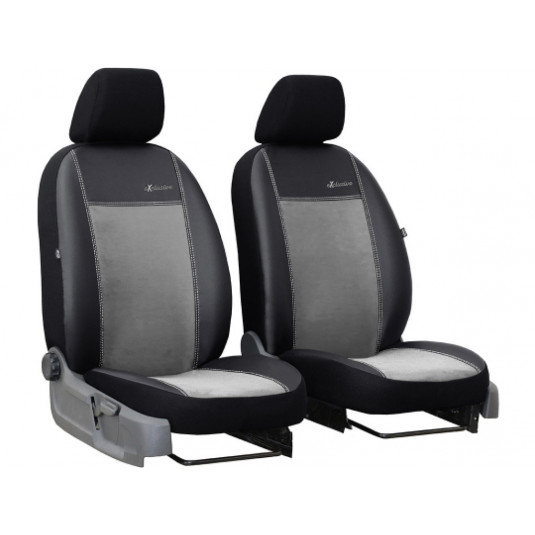 Autopoťahy Exclusive Alcantara 1+1 predné (Alcantara-koža) slabo sivo-čierne