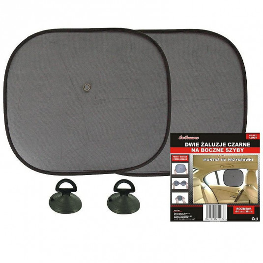 Bočné slnečné clony - čierne 44x38cm 2ks V2