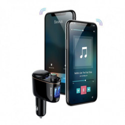 Vysielač FM BASEUS 2x USB bluetooth čierny