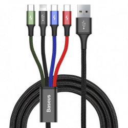 USB kábel BASEUS Fast 4v1 Lightning / Micro 3,5A 1,2 m čierny