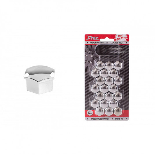 Sada krytiek pre skrutky kolies 17 mm - chrómové