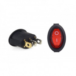 Prepínač kolískový okrúhly s červeným podsvietením 12/230V - BU01