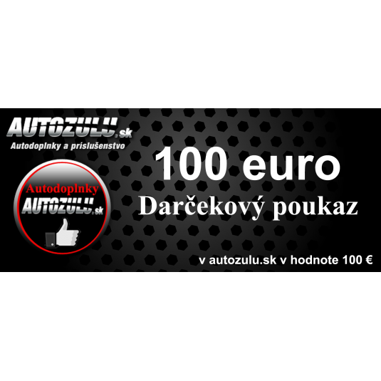 Elektronický darčekový poukaz AutoZulu.sk na nákup tovaru v hodnote 100 €