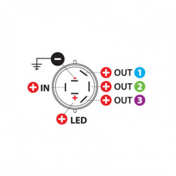 Prepínač 3- polohy 20A 12/24V