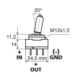 Spínač páčkový 12 V 20 A červený Model 3