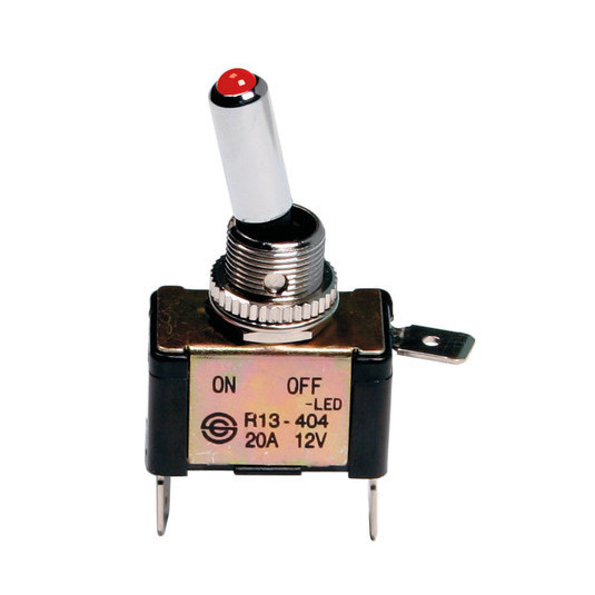 Spínač páčkový 12 V 20 A červený Model 4