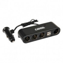 Multi zásuvka zapaľovača 4+2 USB s káblom 60 cm 12/24 V