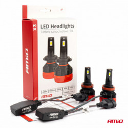 LED žiarovky hlavného svietenia H8/H9/H11 X3 Series AMiO (+canbus)