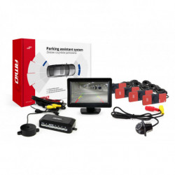 Asistenty parkovania TFT01 4,3 s kamerou HD-305 LED 4-senzorové čierne vnútorné