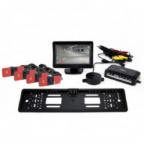 Asistenty parkovania TFT01 4,3 s kamerou HD-402-LED 4-senzorové čierne vnútorné