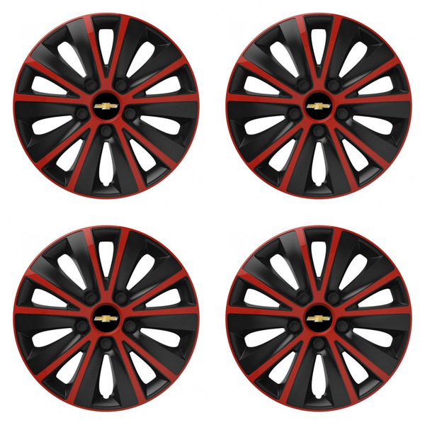 puklice pre Chevrolet 14 RAPIDE red and black