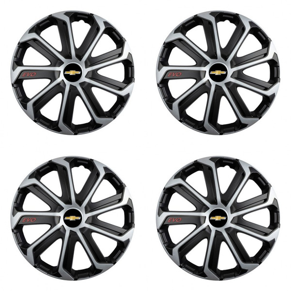 puklice pre  Chevrolet 15 Evo black&silver