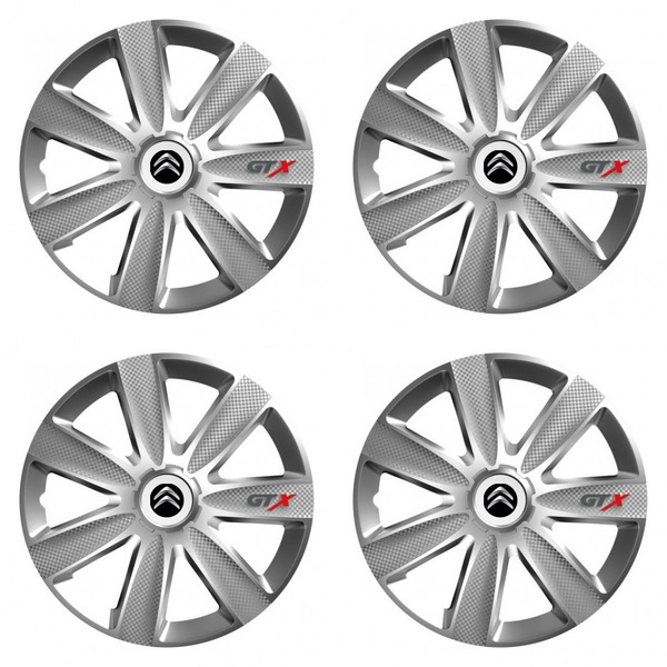 puklice pre Citroen 14 GTX CARBON silver