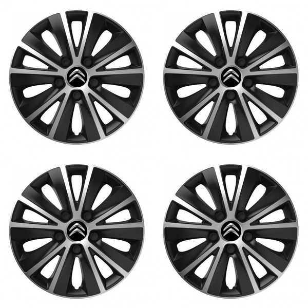 puklice pre Citroen 14 RAPIDE silver and black